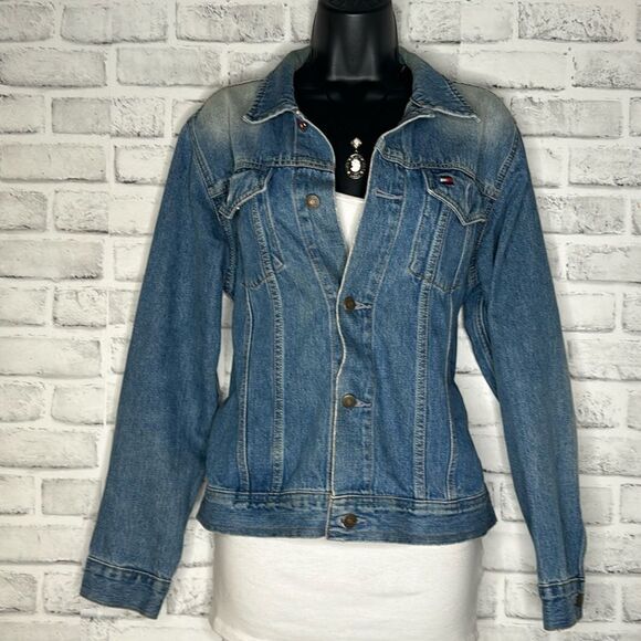 Vintage 90’s Tommy Hilfiger Jean Jacket Size Large - Picture 2 of 7